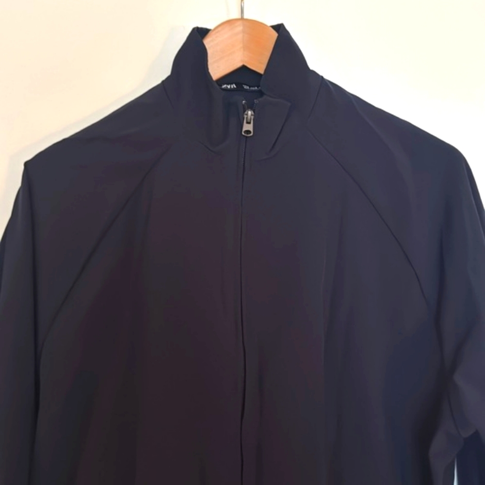 Classic Dark Navy Zara Zip-Up Jacket Wind Breaker
